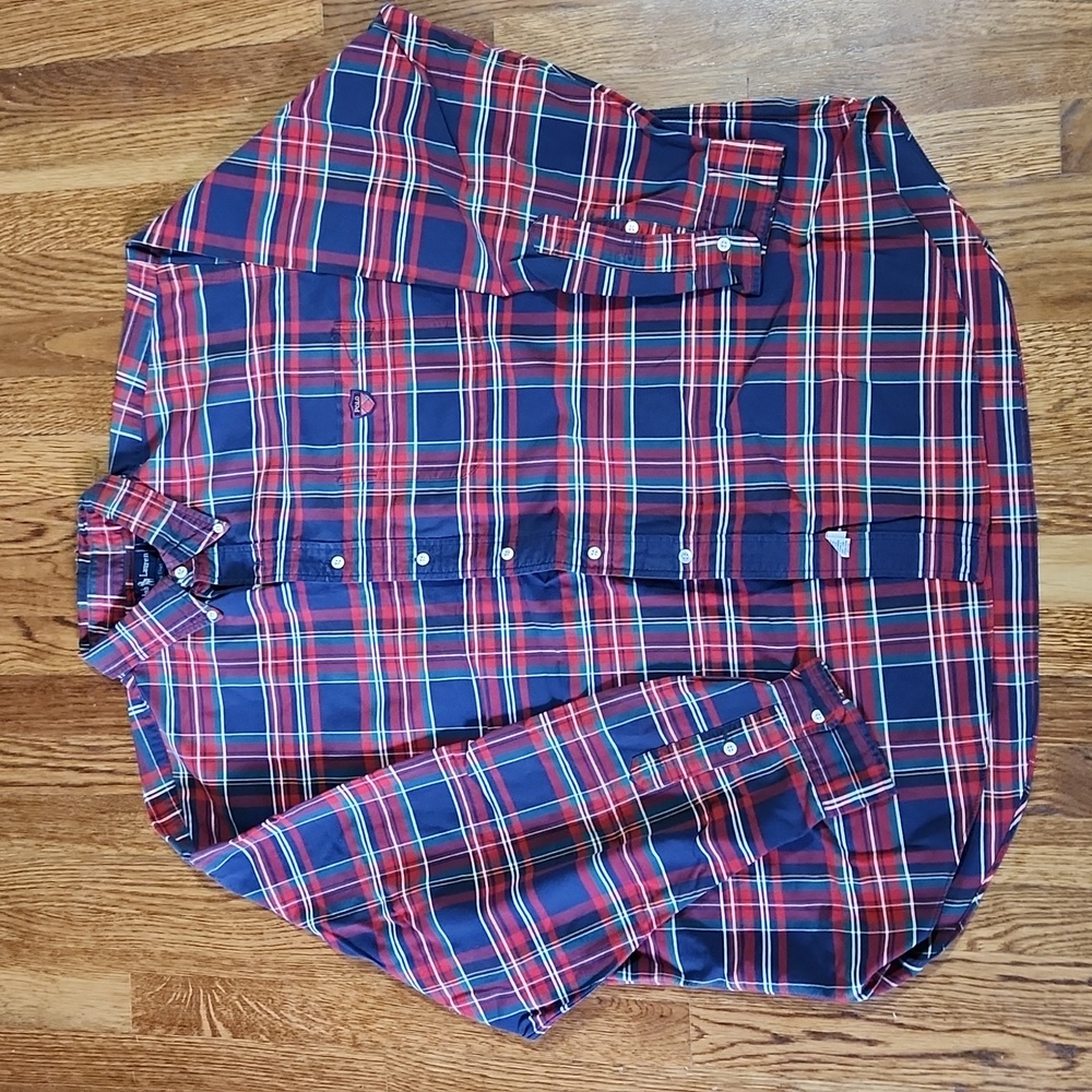Mens Polo Ralph Lauren Multicolor "The Big Shirt" Work Shirt sz XXL 2XL